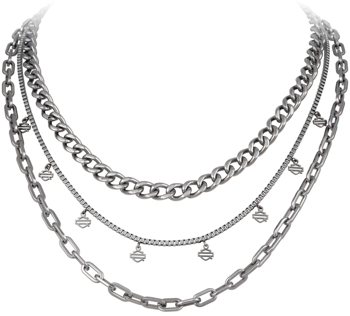 Harley Layers Multi Dangle B&S Necklace