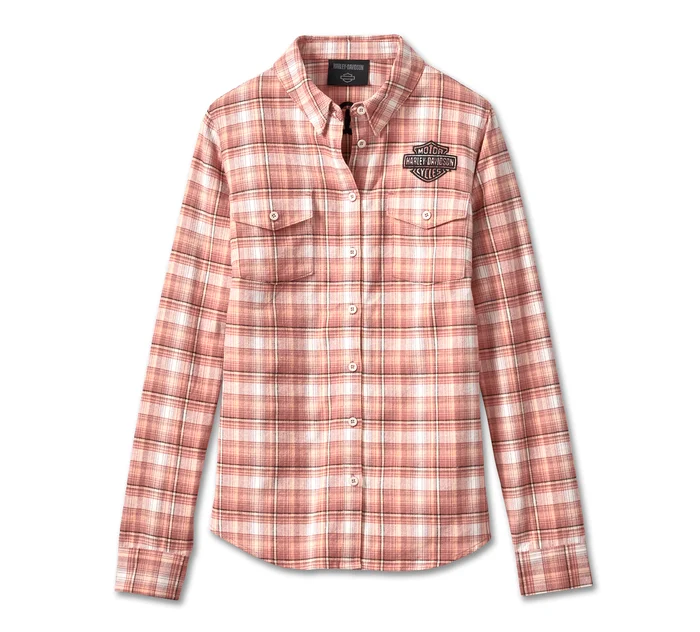 Women's Retro Club Crew Flannel Shirt - YD Plaid