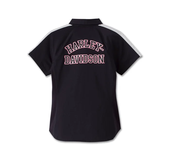 Women's Pink Label Short Sleeve Button Down Shirt