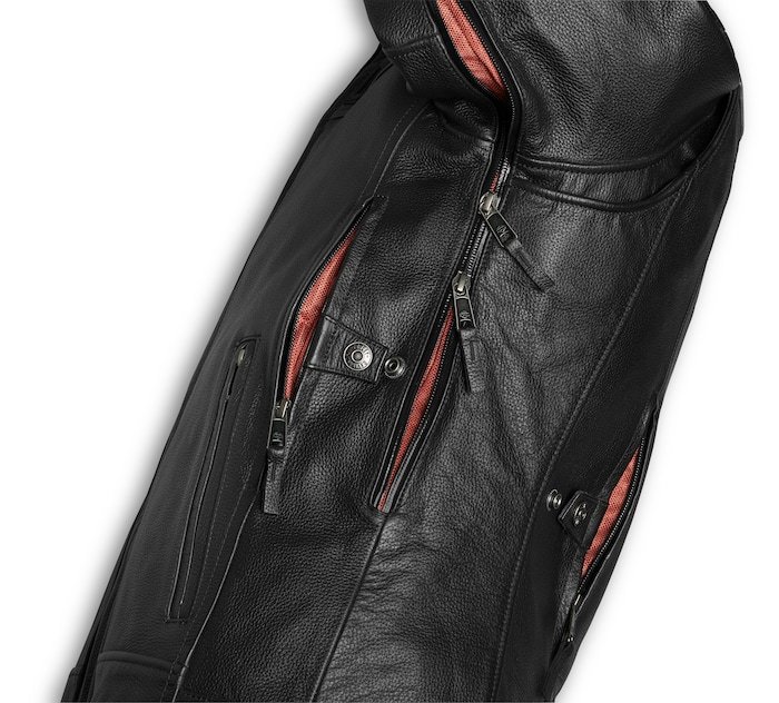 Men's Vanocker Waterproof Harley-Davidson Triple Vent System Leather Jacket