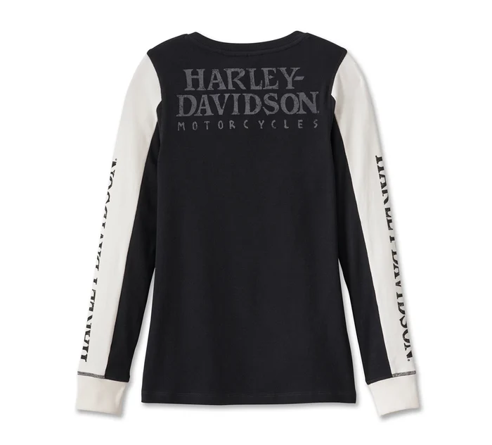 Women's Willie G Skull Snap Front Long Sleeve Henley