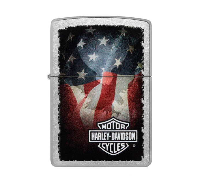 Harley-Davidson American Flag Color Image Street Chrome Windproof Lighter