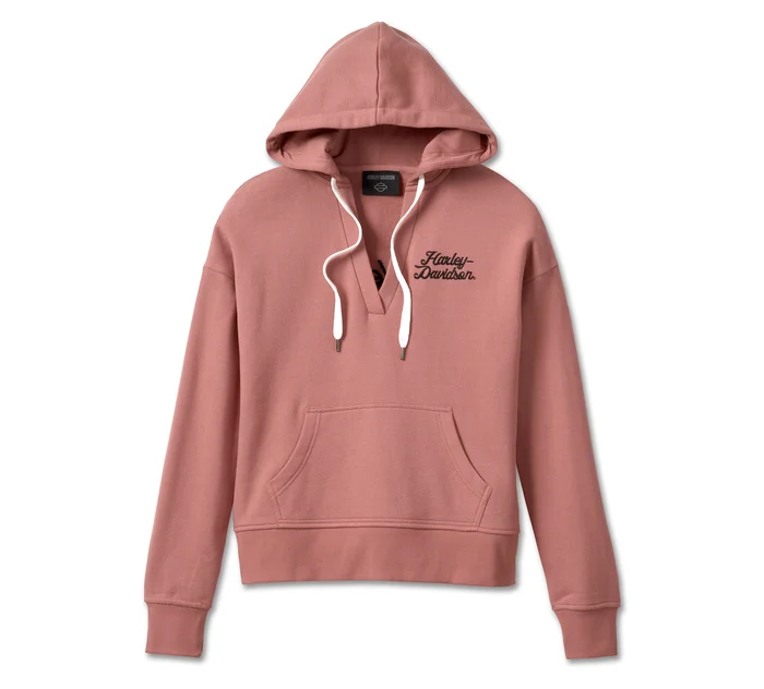 Women's Valley Rumblers V-Neck Pullover Hoodie - Light Mahogany Heather