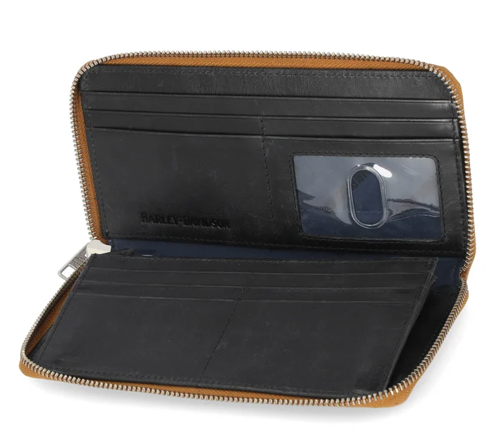 Women's 120th Zip Clutch Veg Tan Natural