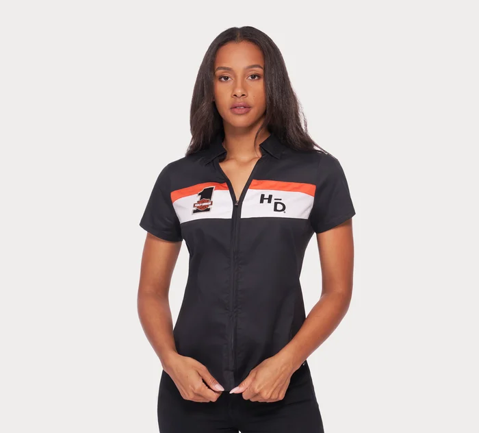Women's Crew Stripe Zip Front Shirt