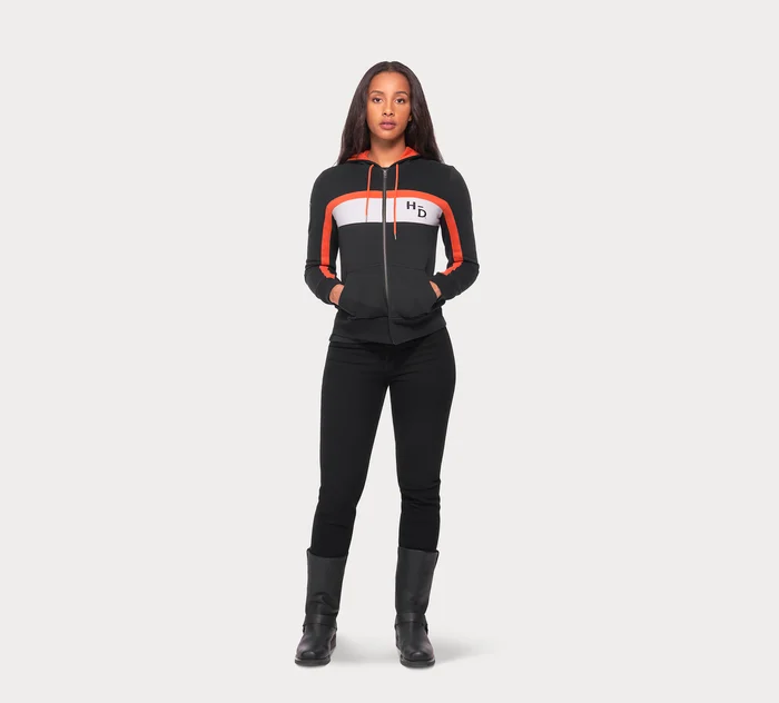 Women's Rally Stripe Zip Front Hoodie