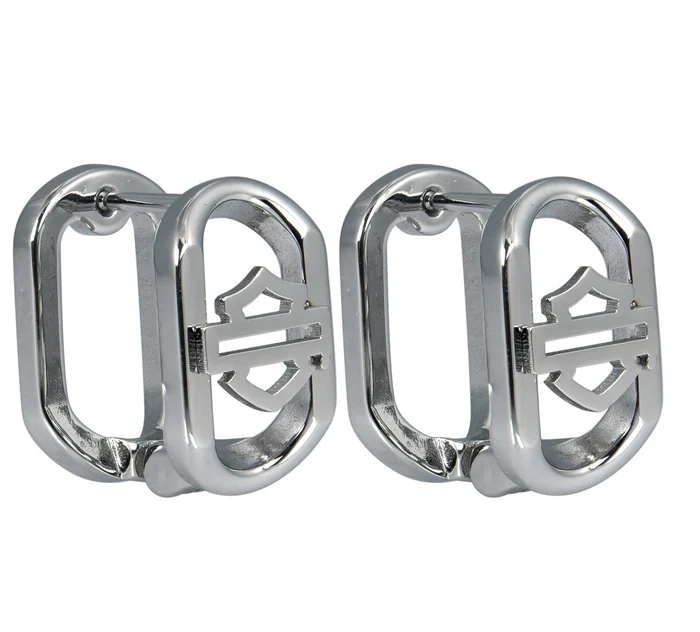 Outline B&S Stainless Steel Hinge Hoop Earrings