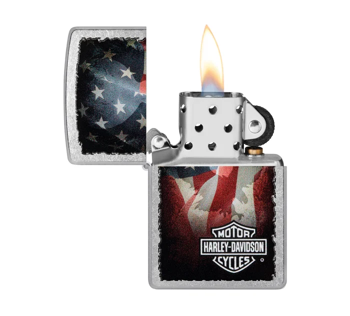 Harley-Davidson American Flag Color Image Street Chrome Windproof Lighter
