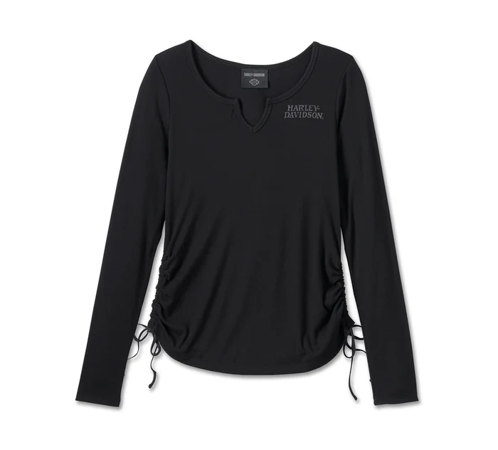 Women's Willie G Skull Tie Notch Neck Knit Top