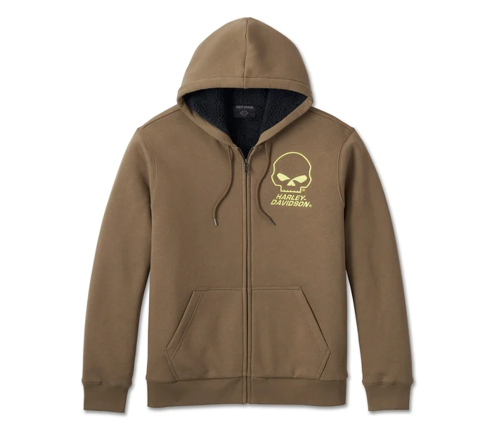 Men's Willie G Skull Sherpa Zip-Up Hoodie