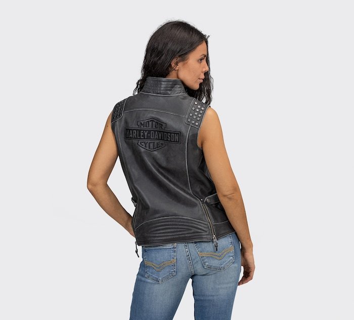 Women's Electra Studded Leather Vest