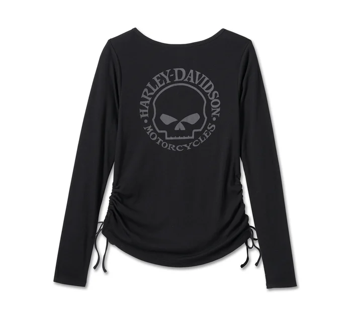 Women's Willie G Skull Tie Notch Neck Knit Top