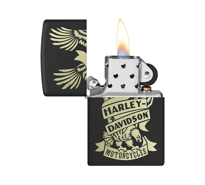 Harley-Davidson Eagle Black Matte Windproof Lighter