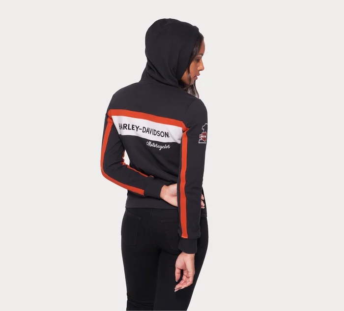 Women's Rally Stripe Zip Front Hoodie