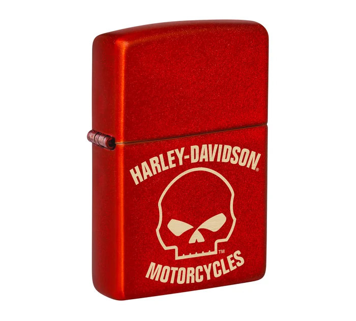 Harley Davidson Willie G Skull Laser Metallic Red Windproof Lighter $41.00