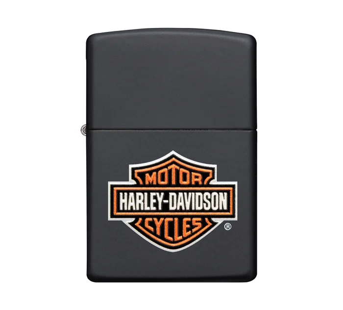 Harley-Davidson Texture Print Classic Logo Black Matte Lighter