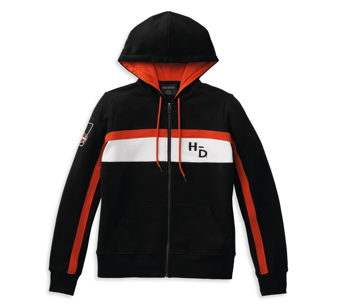 Women's Rally Stripe Zip Front Hoodie