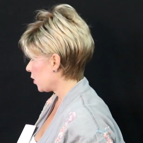 Leisure Linen Gold Short Wig(Hair Root Black)