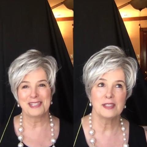 White Gray Short Wig