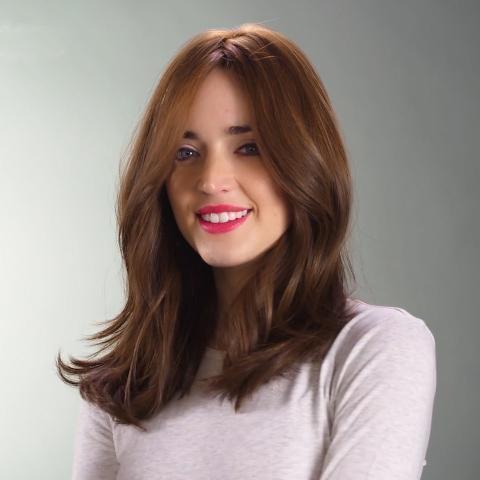 Temperament Light Brown Shoulder Wavy Wig