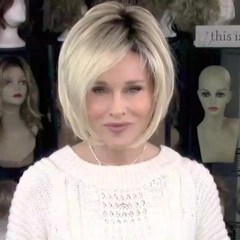 2021 Soft White Gold Bob Wig