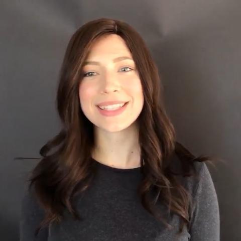 Super Fashion Black Brown Medium Long Wave Wig