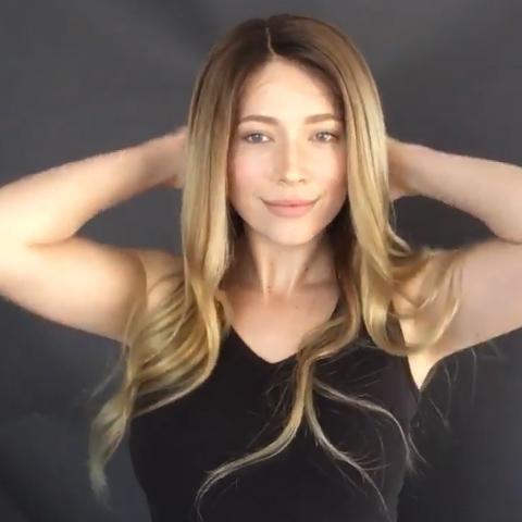 Super Fashion Gradient Gold Long Wave Wig