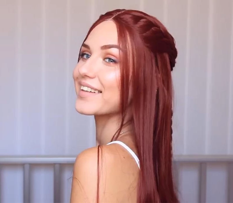 Orange Straight Long Wig