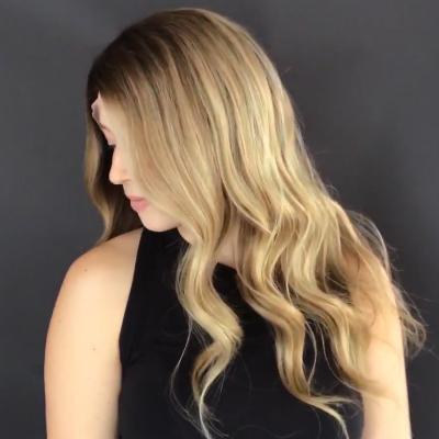 Super Fashion Light Brown Medium Long Wave Wig