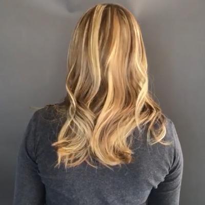 Super Fashion Gradient Brown Medium Long Wave Wig