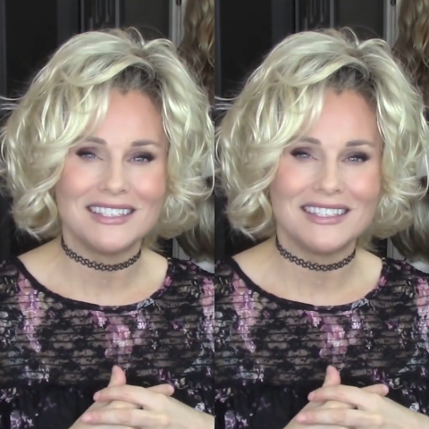 Temperament Gold Curl Bob Wig