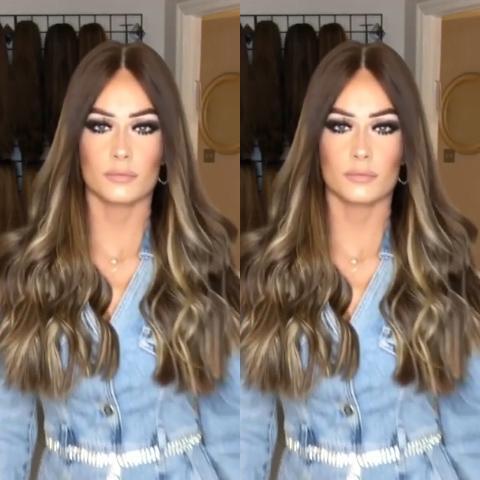 Temperament Gradient Brown Long Curly Wig