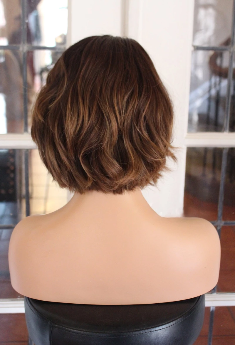 Black Brown Short Curly Wig