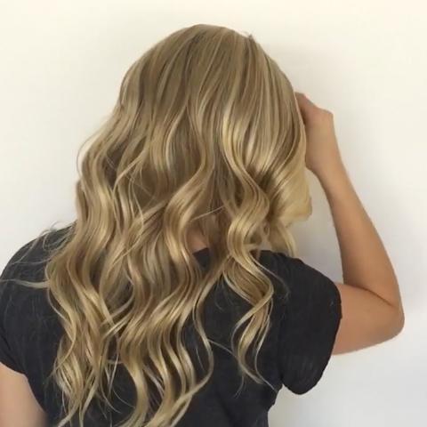 Stylish Personality Gold Long Wave Wig(Hair Root Black)