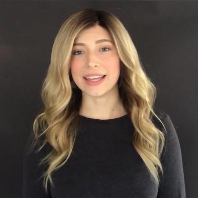 Super Fashion Gradient Linen Gold Medium Long Wave Wig