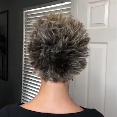 Personality Gray Gold Short Wig (Hair Root Black)