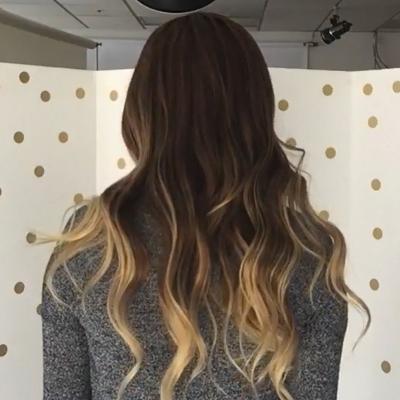 Stylish Romantic Black Gradient Brown Long Wave Wig