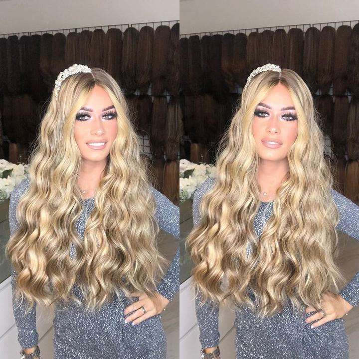 Shining Bright Blonde Long Wavy Wig
