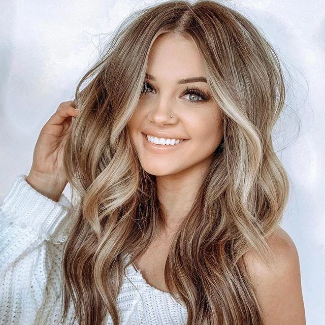 Honey Middle Long Wave Wig