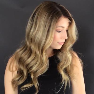 Super Fashion Light Brown Medium Long Wave Wig