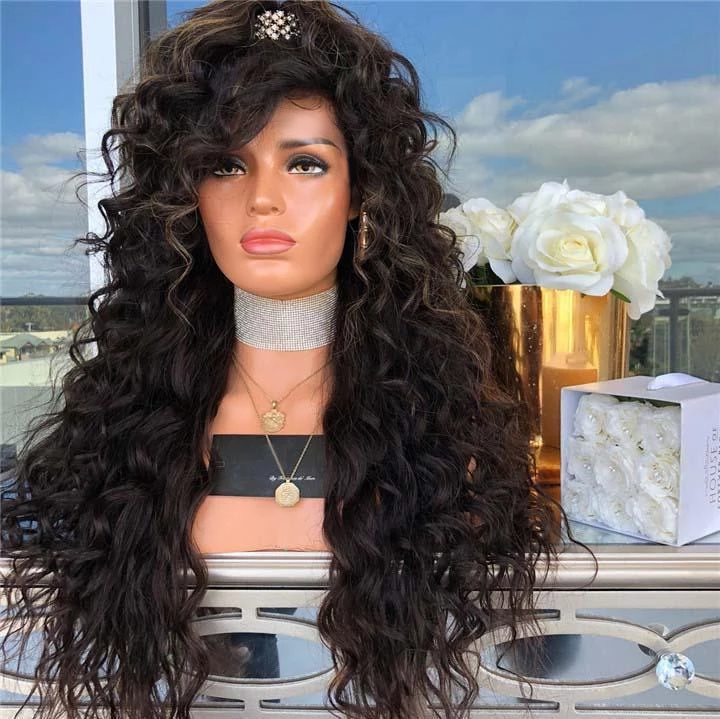 Black Long Curly Hair-140%(Extra Thick As In Video)