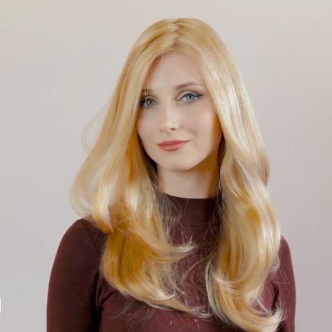 Temperance Light Gold Long Curly Wig