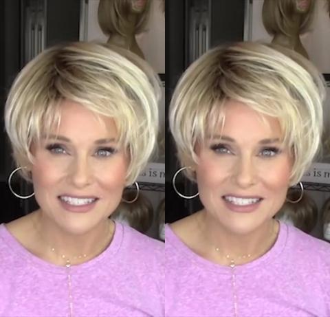 Linen Gold Short Wig (Hair Root Black)