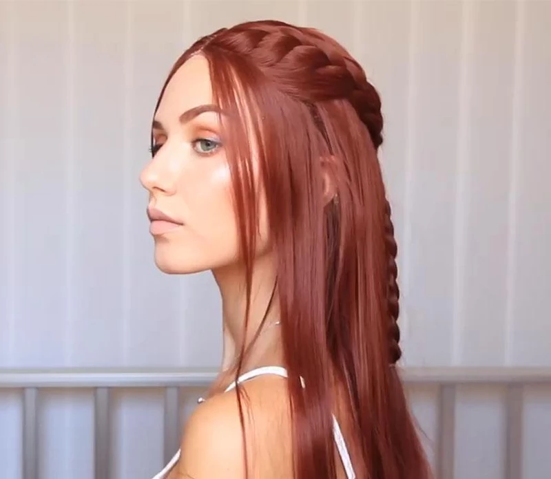 Orange Straight Long Wig