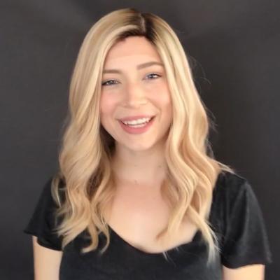 Super Fashion Gradient Rose Gold Medium Long Wave Wig