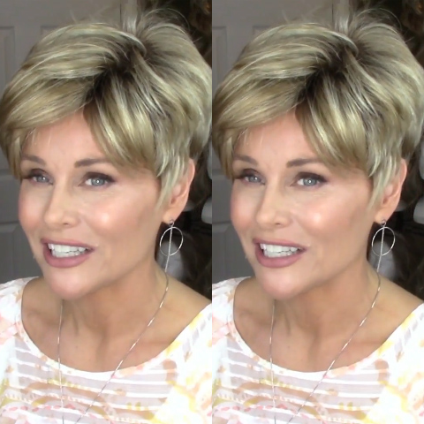 Romantic Love Gold Brown Short Wig