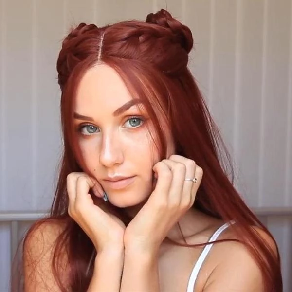 Orange Straight Long Wig