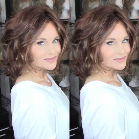 Temperament Dark Brown Curly Bob Wig