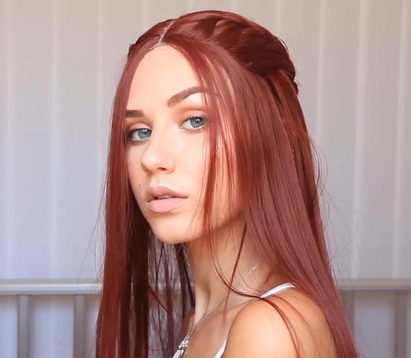 Orange Straight Long Wig