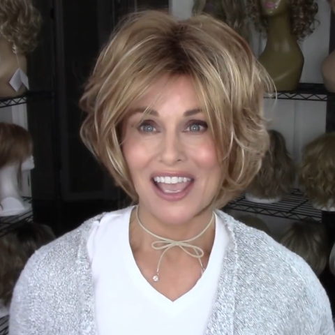 Popular Brown Gold Short Wave Wig